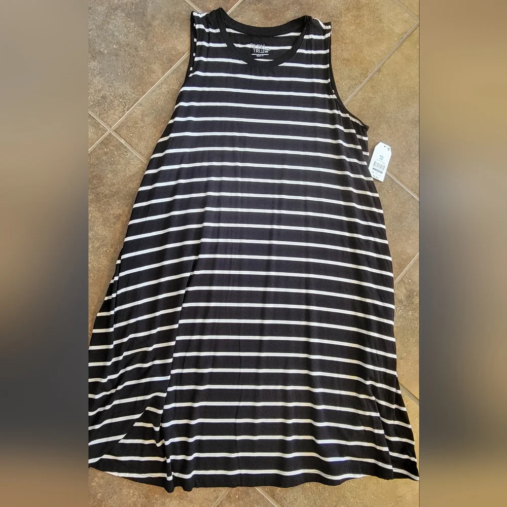NWT Striped Casual Sleeveless Tank Top Dress Size XXL - Picture 1 of 3